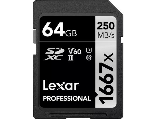 LEXAR - Carte mémoire 64 Go Professional 1667x SDXC 64 Go 1x