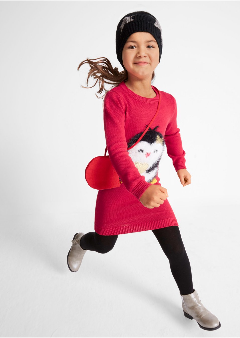 Robe en maille fille avec sac (Ens. 2 pces.)