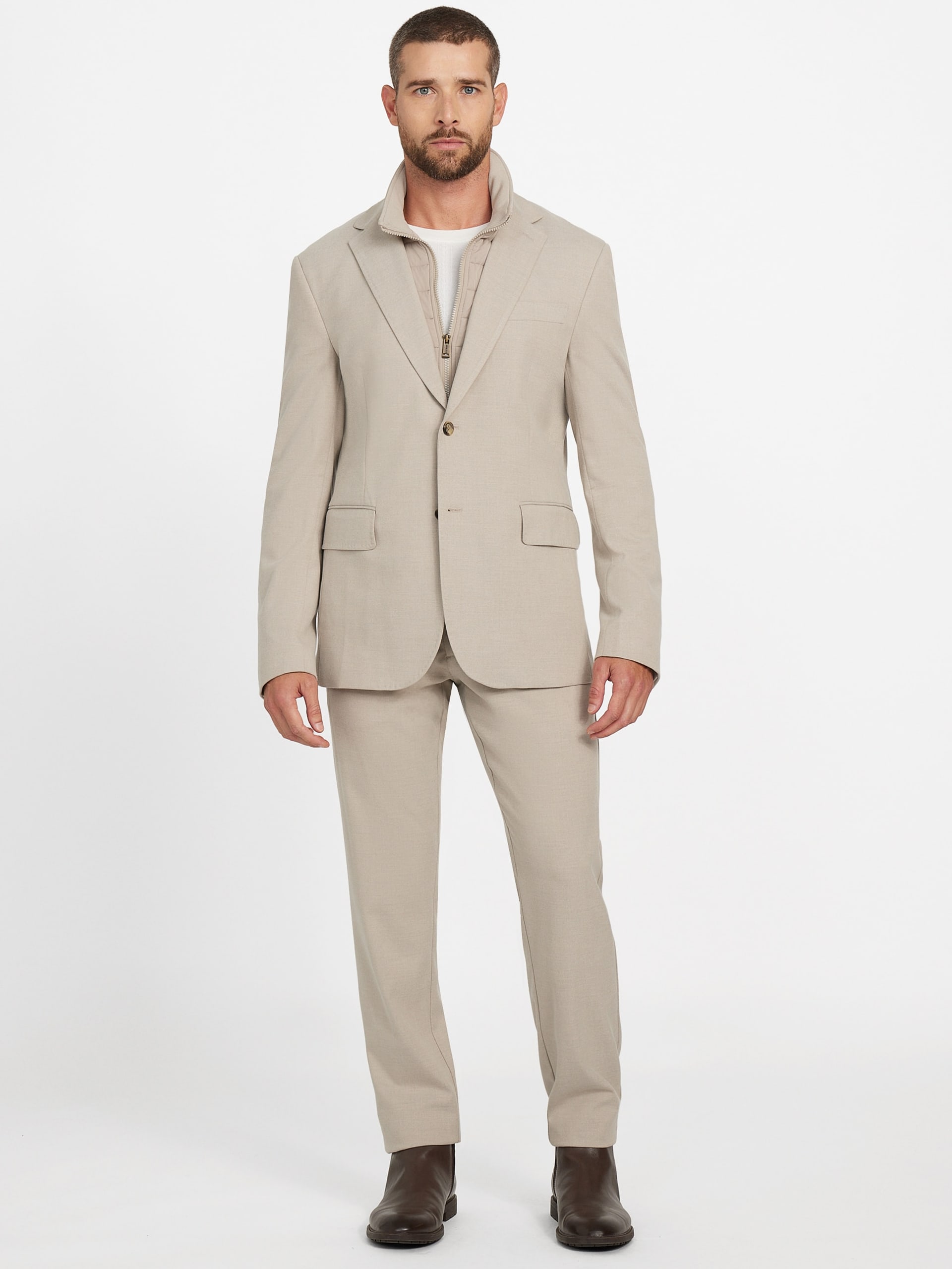 Blazer utilitário em mistura de lã