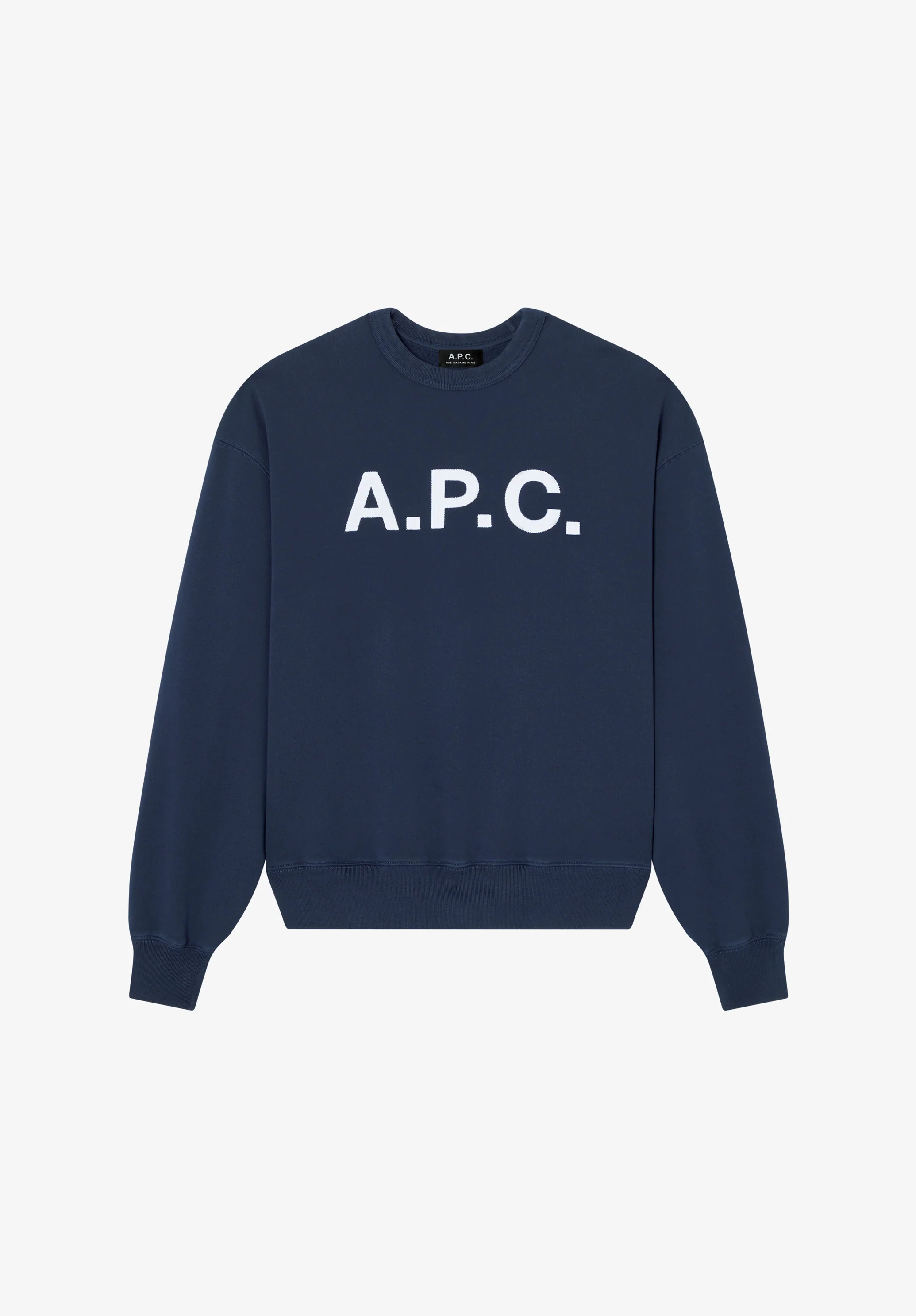 Sweat bleu marine à logo A.P.C. effet vintage - Marine