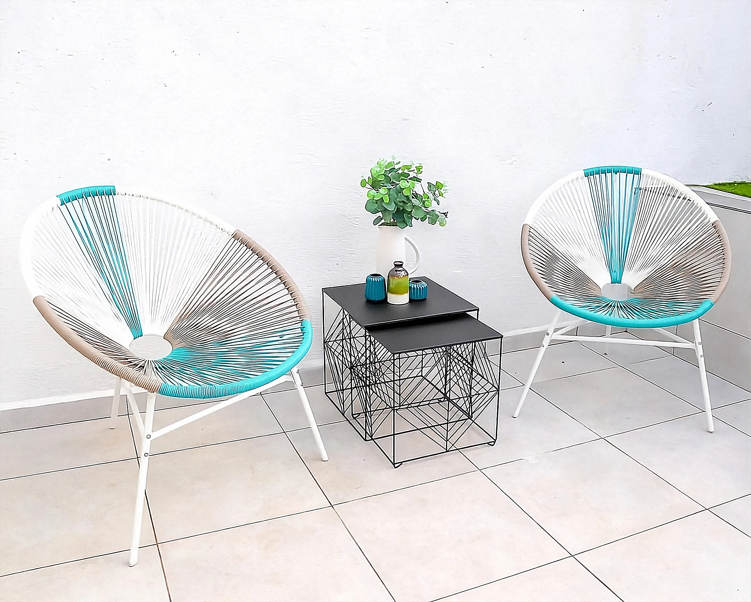 Set van 2 tuinstoelen ACAPULCO PE rotan Wit