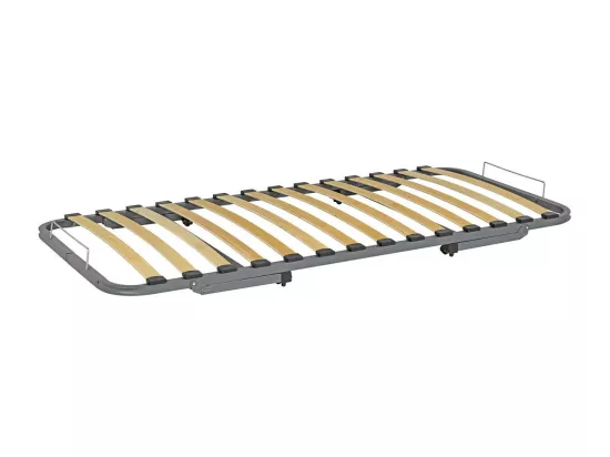Sommier gigogne avec façade 2 mains 90x190 cm bois massif noisette MAKURIA