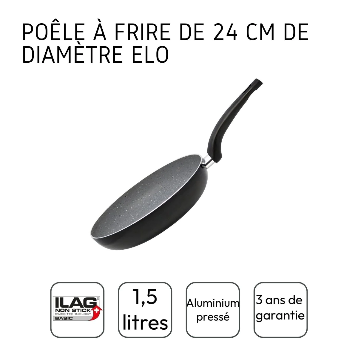 Poêle à frire 24 cm en aluminium pressé Dolomit Elo