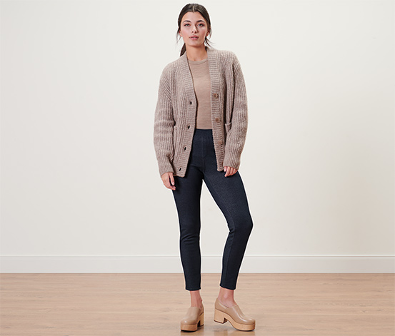 Gefütterte Leggings in Jeansoptik
