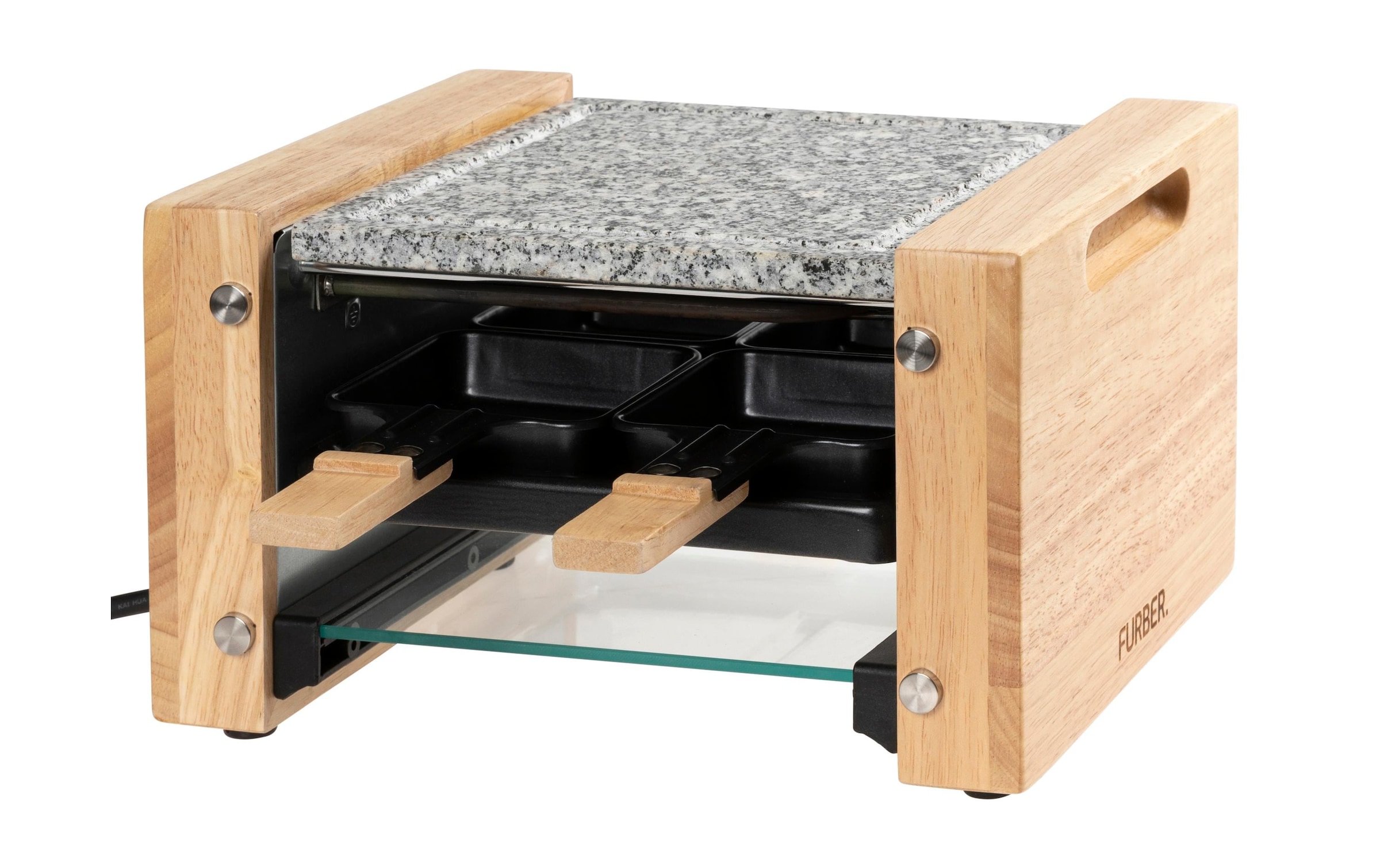 FURBER Raclette »Raclette-Grill 4P Holz/Stein« 650 W