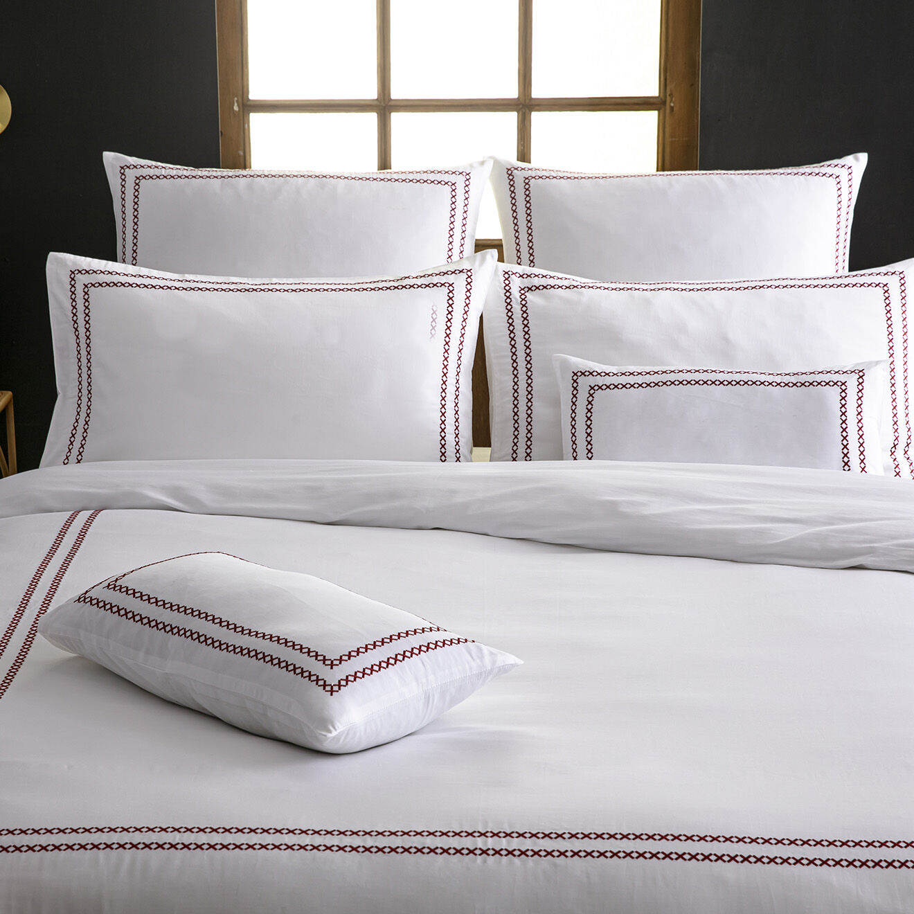 Perle de Coton Parure housse de couette 100% Satin de Coton Jared terre