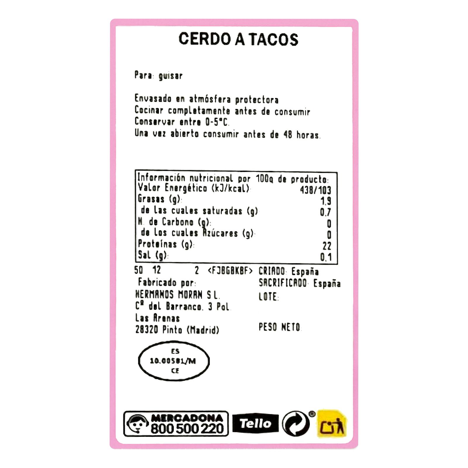 Tacos au porc