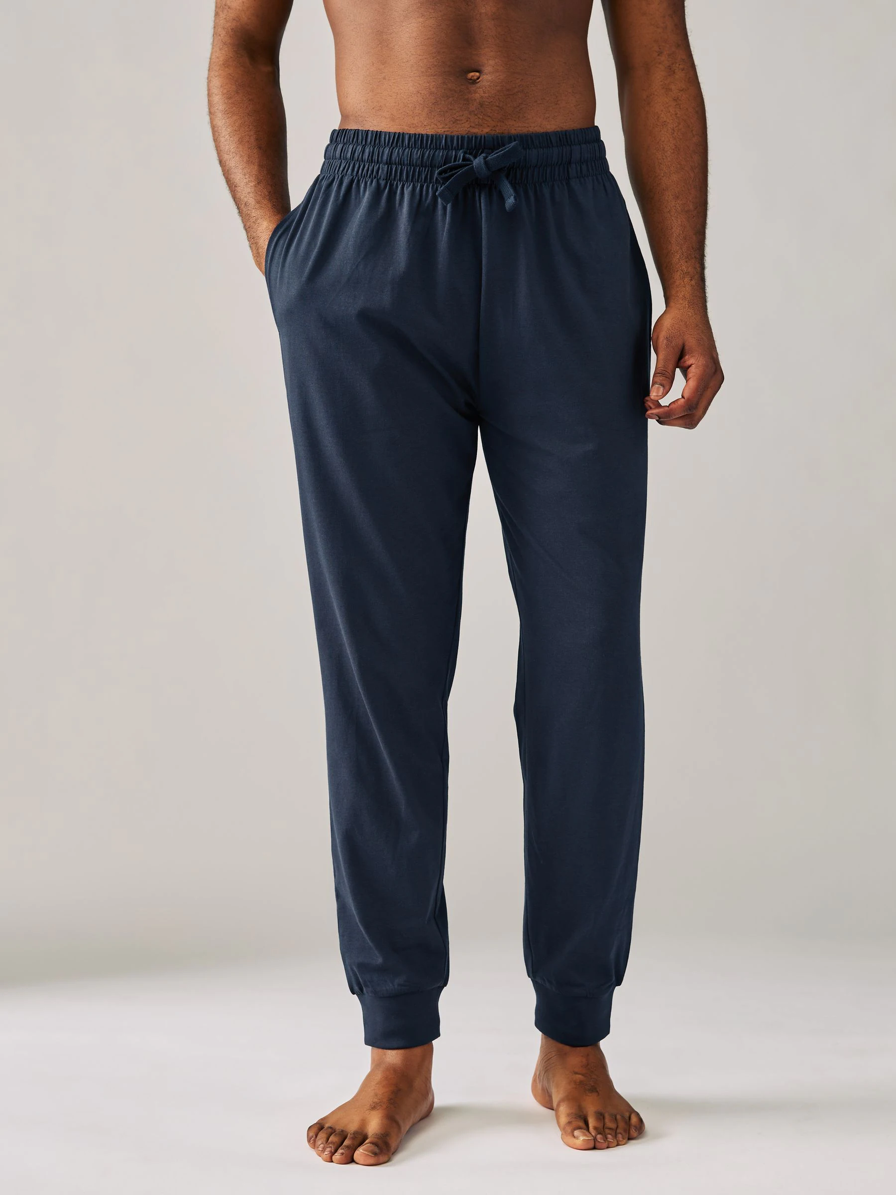 Navy Blue/Light Grey - Cuffed Pyjama Bottoms Set 2 Pack