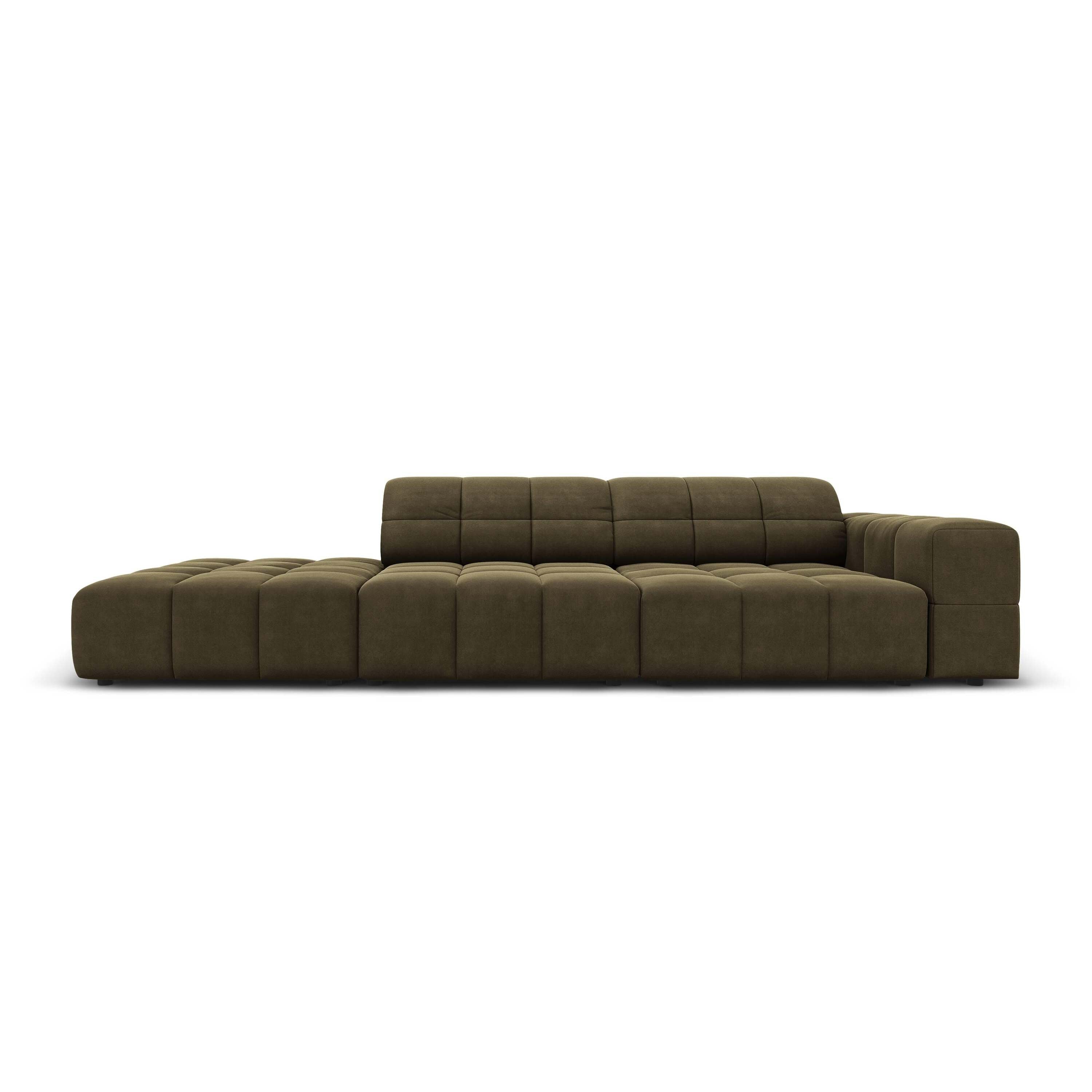 Cosmopolitan Design Chicago 4-zitsbank Links Open - Velvet - Olijfgroen