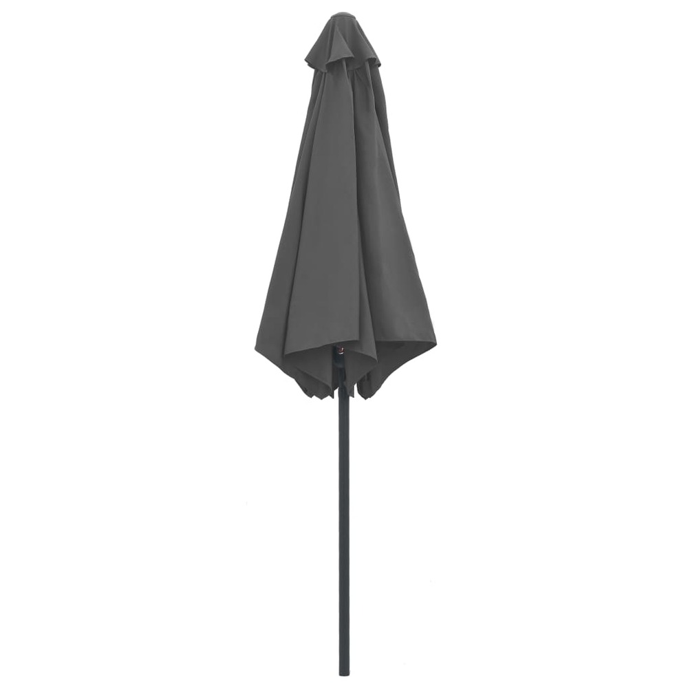 Parasol d'extérieur et mât en aluminium 270 x 246 cm anthracite
