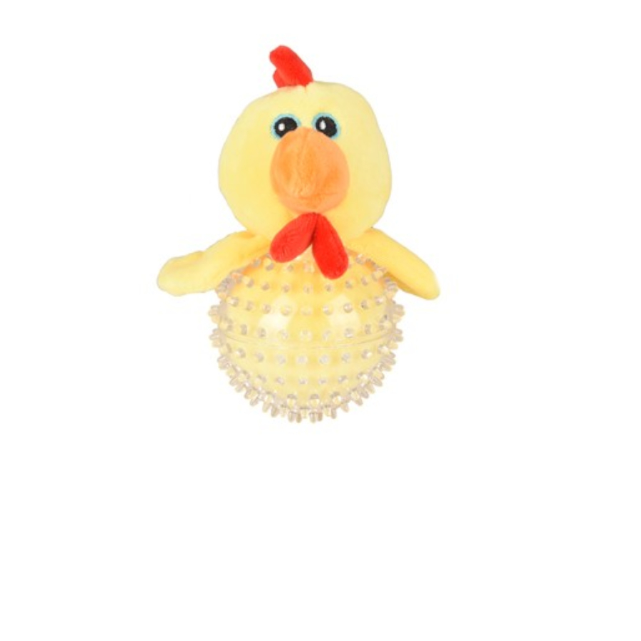 Brinquedo de pelúcia de galinha flamingo amarela da Wilco para cães