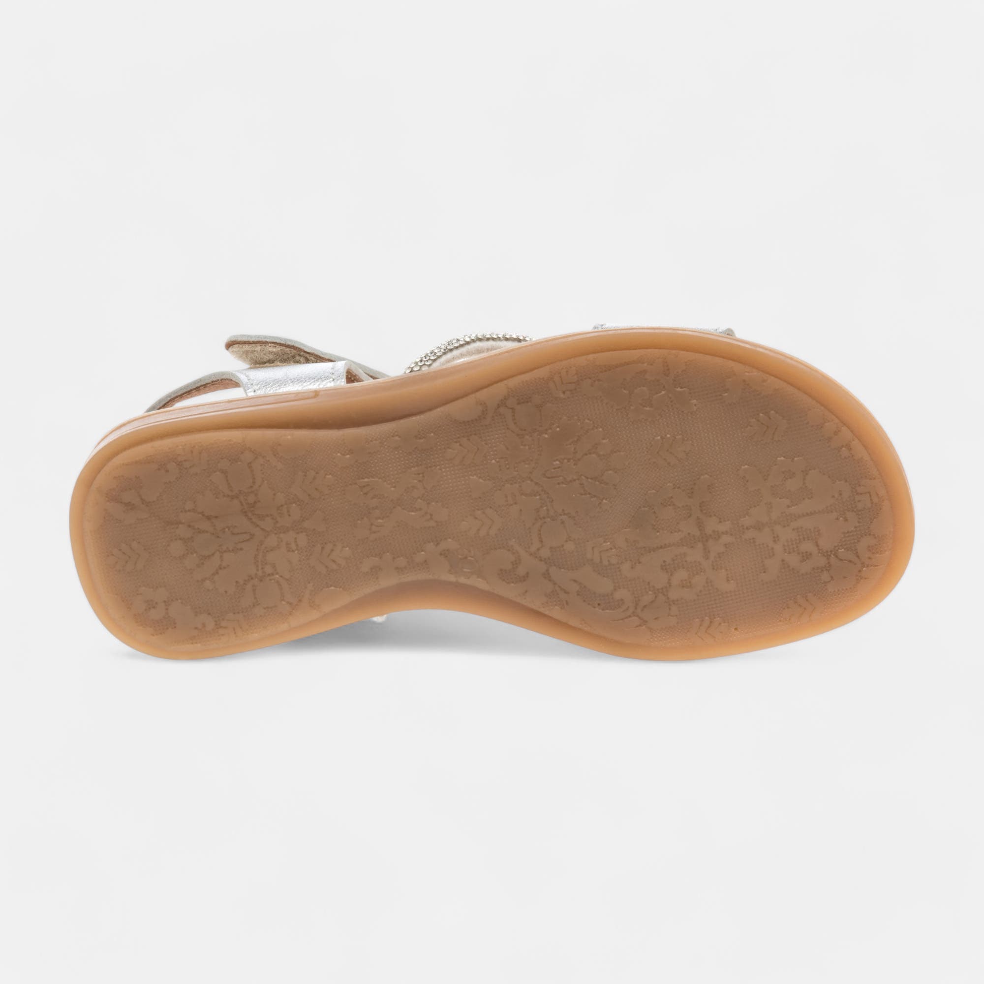 Nu-pieds Fille en cuir argent