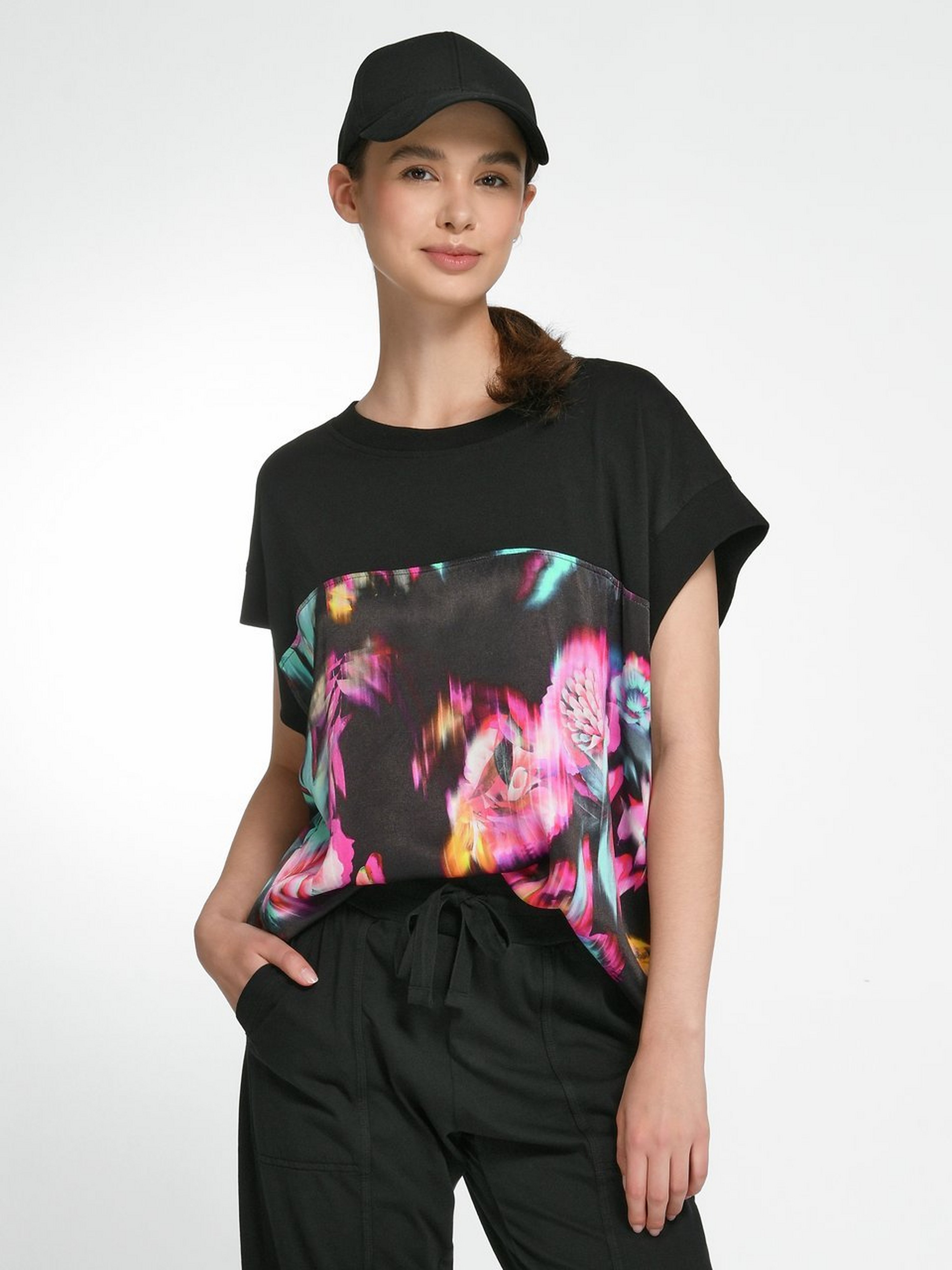 Rundhals-Shirt im Oversized-Style