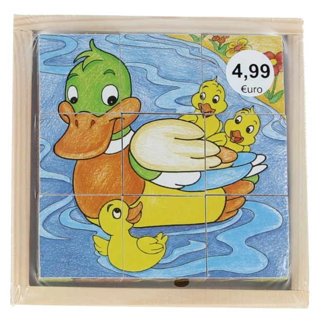 Besttoy - Holz-Würfelpuzzle - Zootiere - 9 Würfel