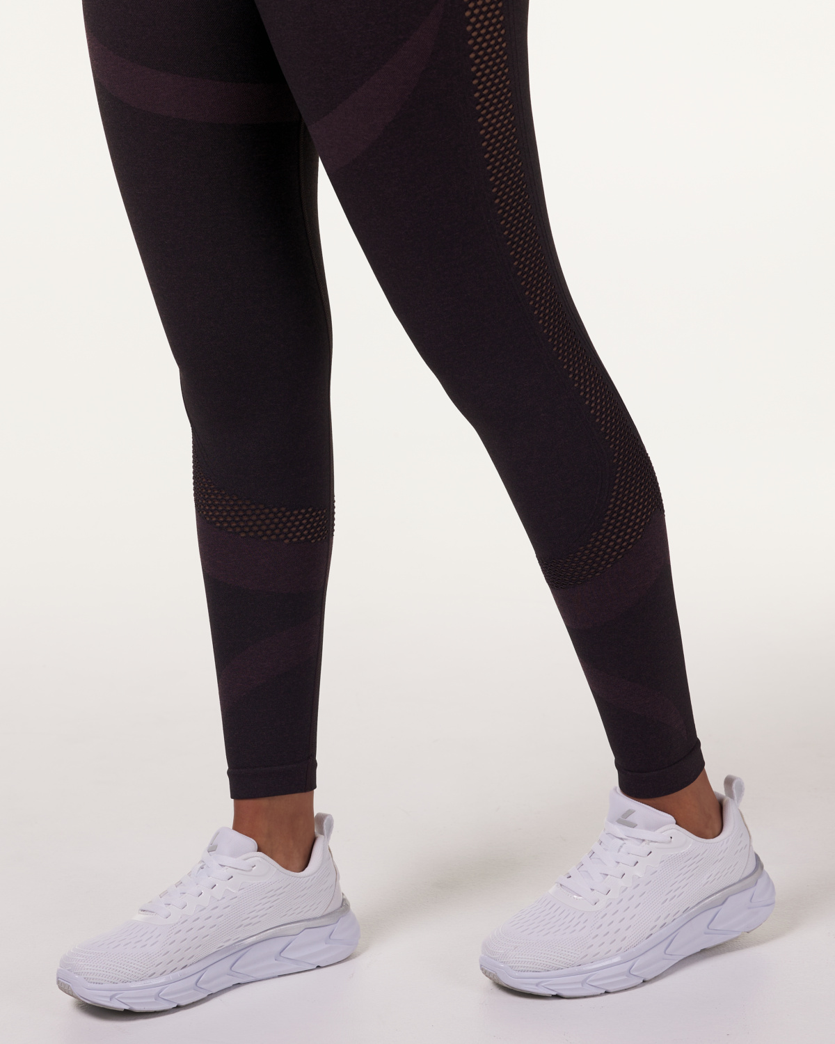 LEVITY Eclipse Mesh Seamless Tights Red Marl