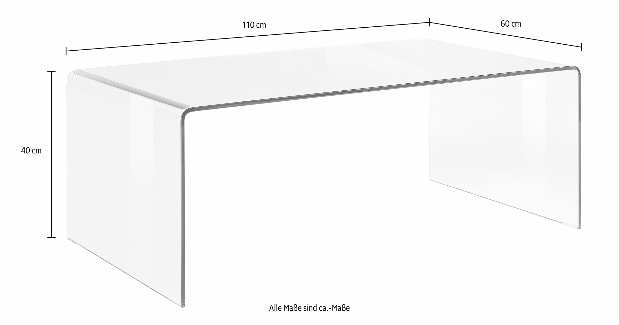 Paroli Couchtisch aus Klarglas
