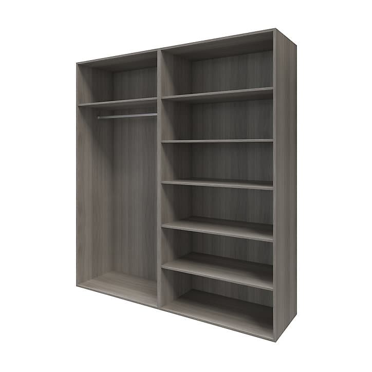 Armoire penderie portes coulissantes effet chêne grisé GoodHome Atomia H. 225 x L. 200 x P. 63,5 cm