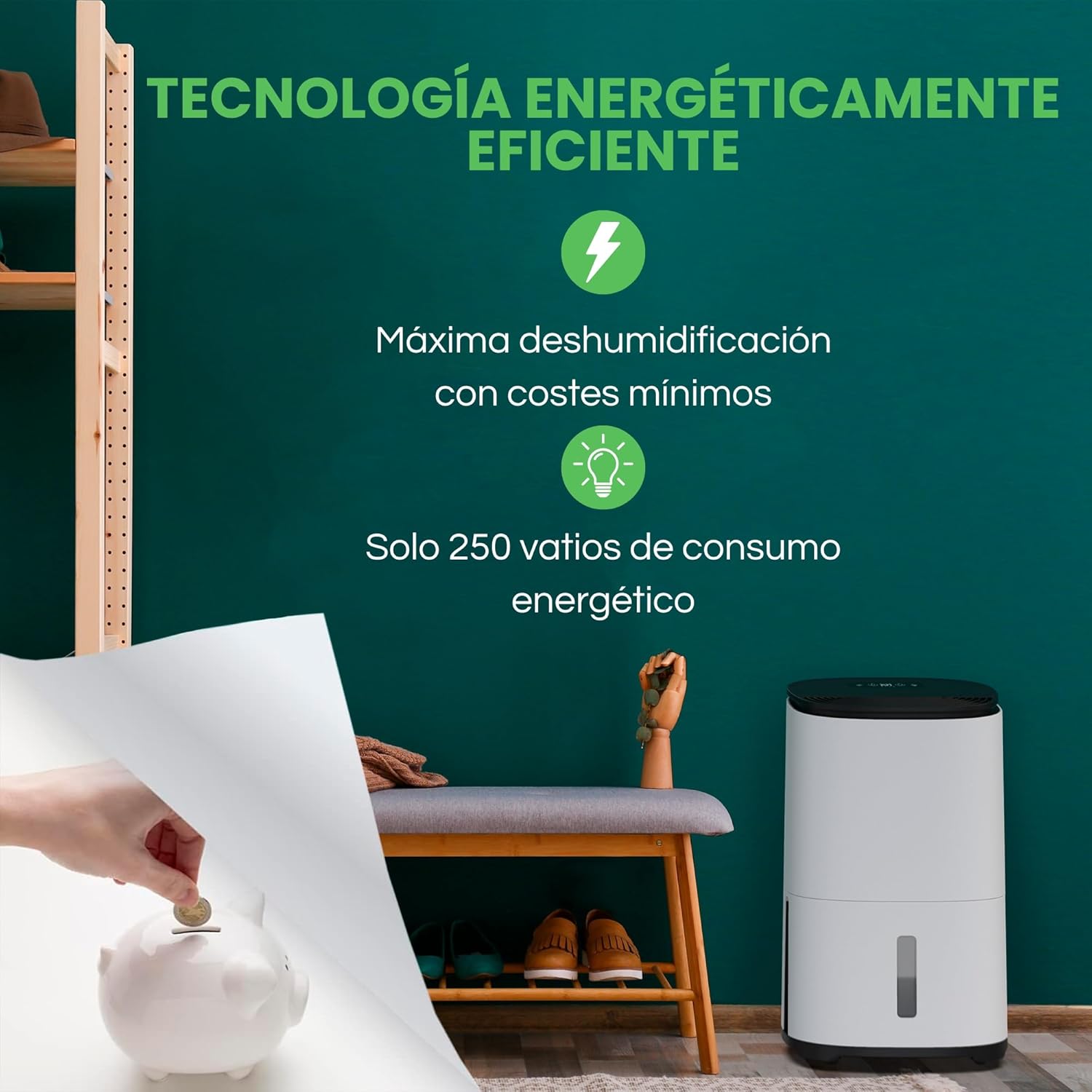 Meaco Arete® One 12L Luftentfeuchter & HEPA Luftreiniger für ein 50m² Haus entfernt Kondensation und Feuchtigkeit und reinigt die Luft