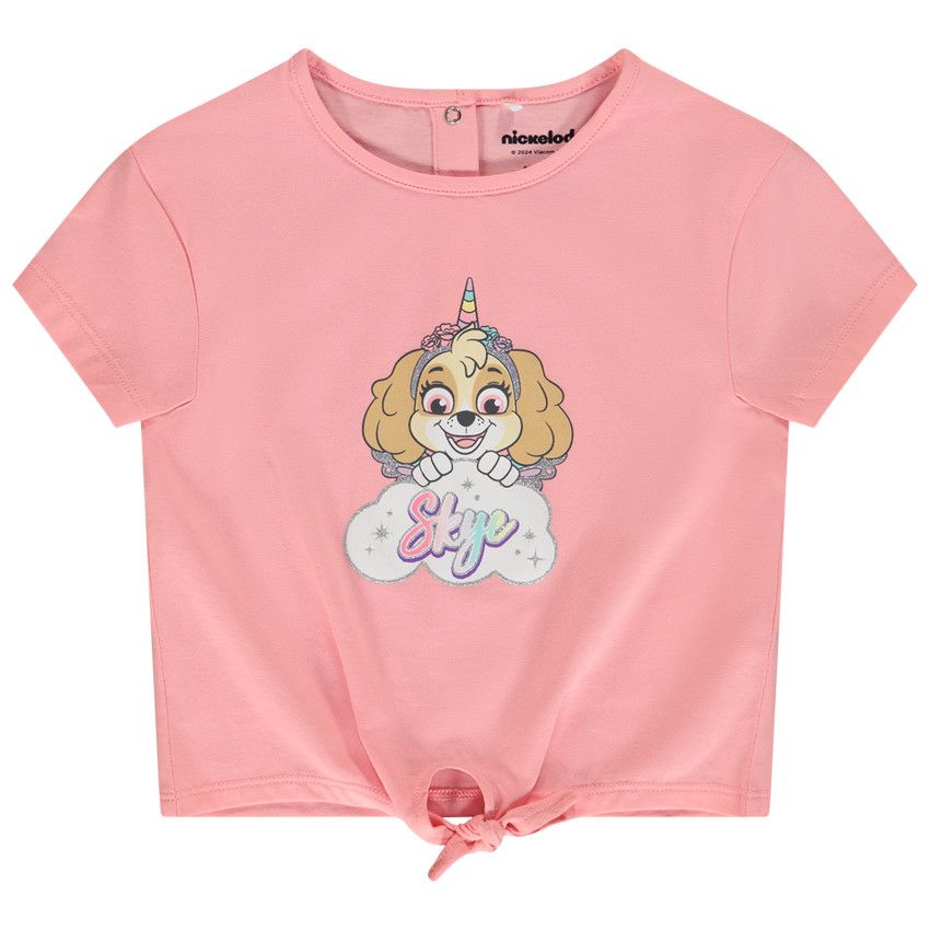 T-shirt manches courtes Skye Pat Patrouille + nœud fantaisie pour bébé fille - Multicolore