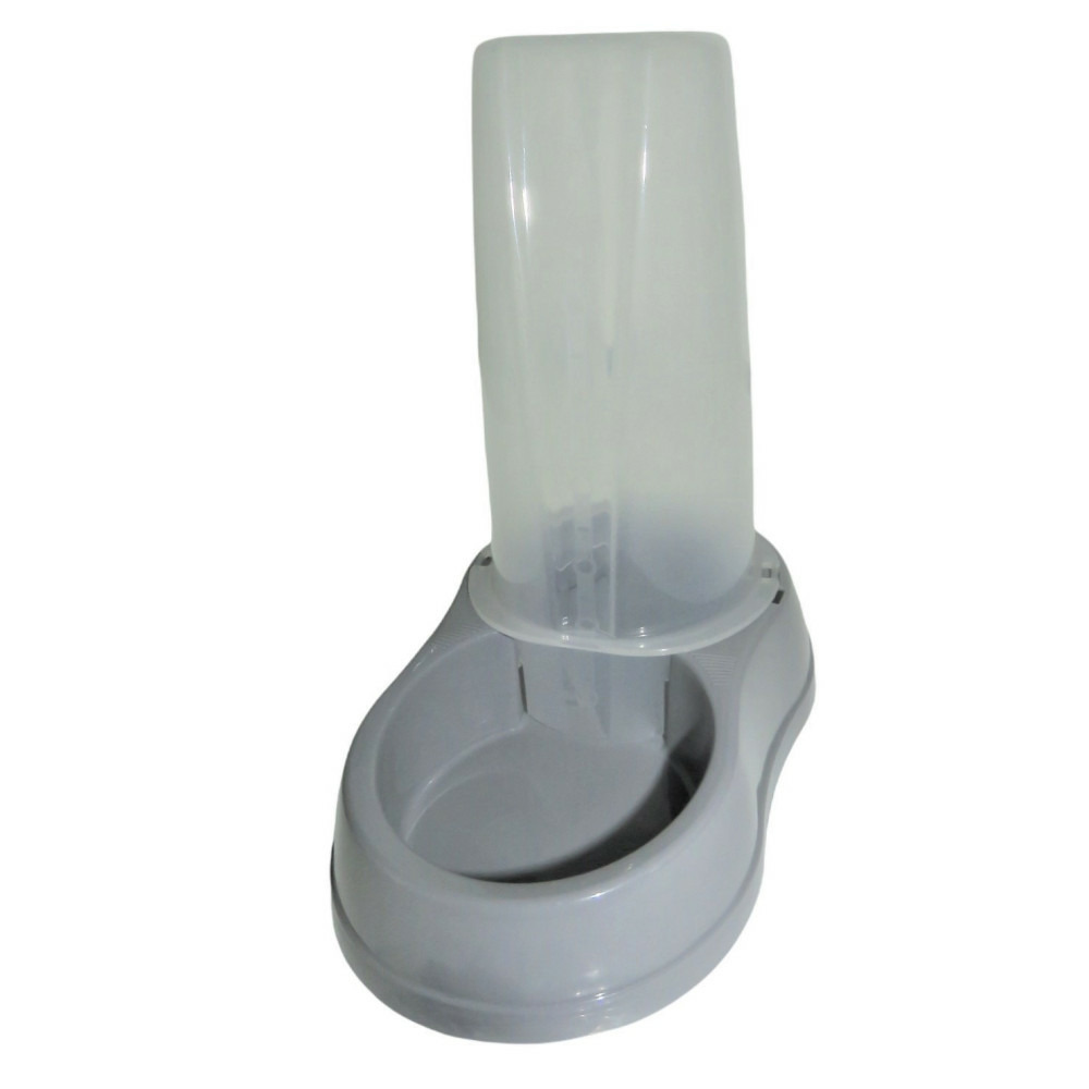 Distributeur mixte 650 ml, eau ou croquettes, gris en plastique, pour chien