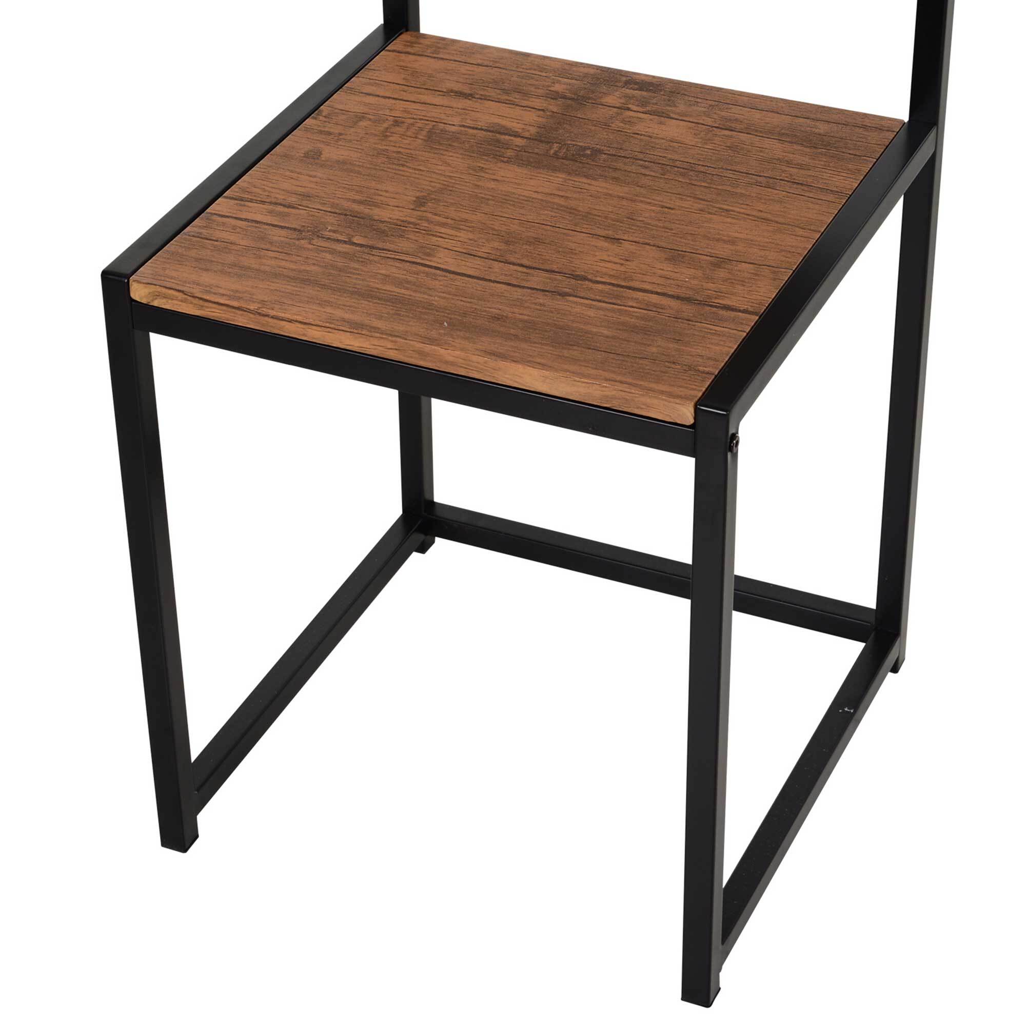 HOMCOM Essgruppe mit 2 Stühlen schwarz, natur 90L x 47B x 76H cm