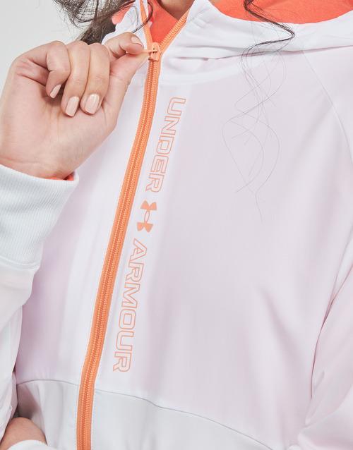 Under Armour - WOVEN FZ JACKET - Blanc / Gris / Orange