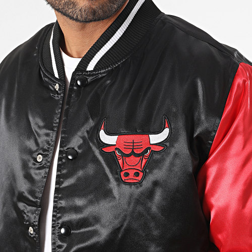Veste Bomber NBA Chicago Bulls Satin 60416378 Noir Rouge