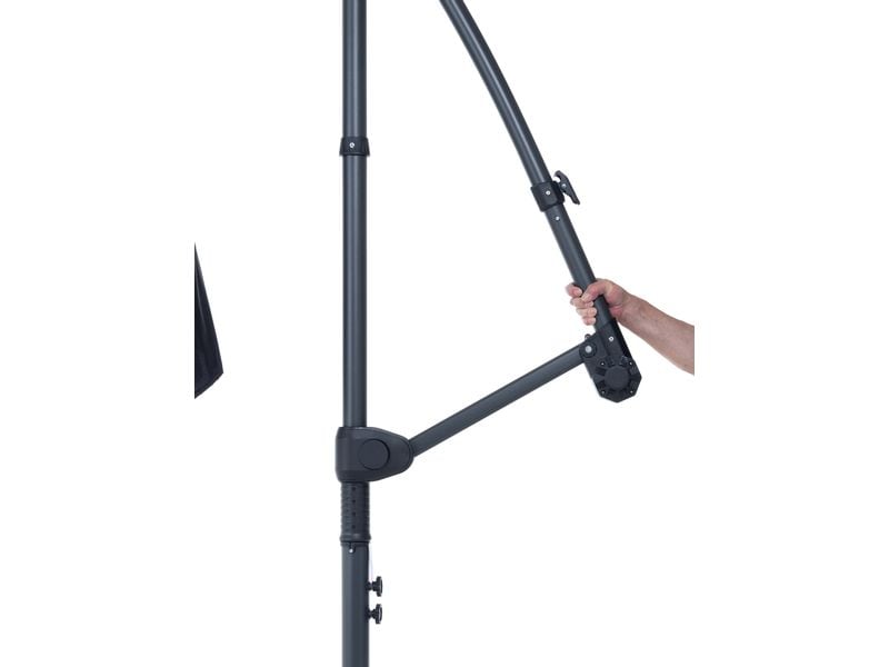 COCON Sonnenschirm TR-018 Ø 300 cm, hängend, Grau Eleganter Ampelschirm für heisse Sommertage