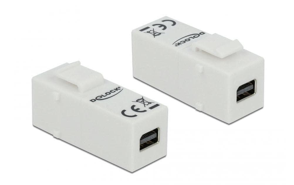 Keystone-Modul Mini-Displayport – Mini-Displayport weissDelock Keystone Modul mini DisplayPort Buchse > mini DisplayPort Buchse