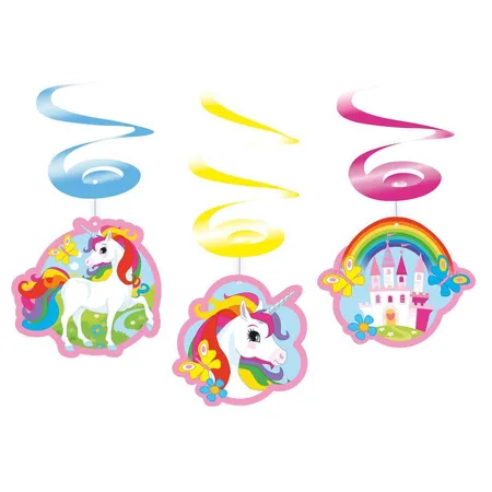amscan Deko-Spiralen Einhorn, 6 Stück