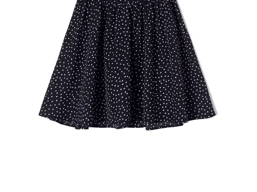 Overing - Mouwloze sweetheart-hals mini A-lijn jurk met stippen