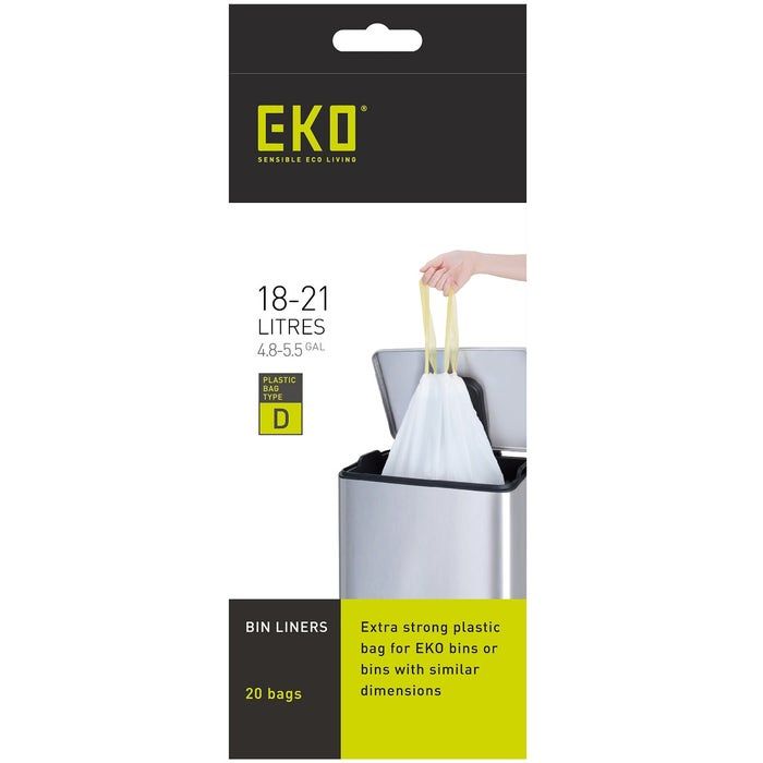 20st EKO afvalzakken type D | 18 - 21 liter | Rol 20 stuks (6951800600676)