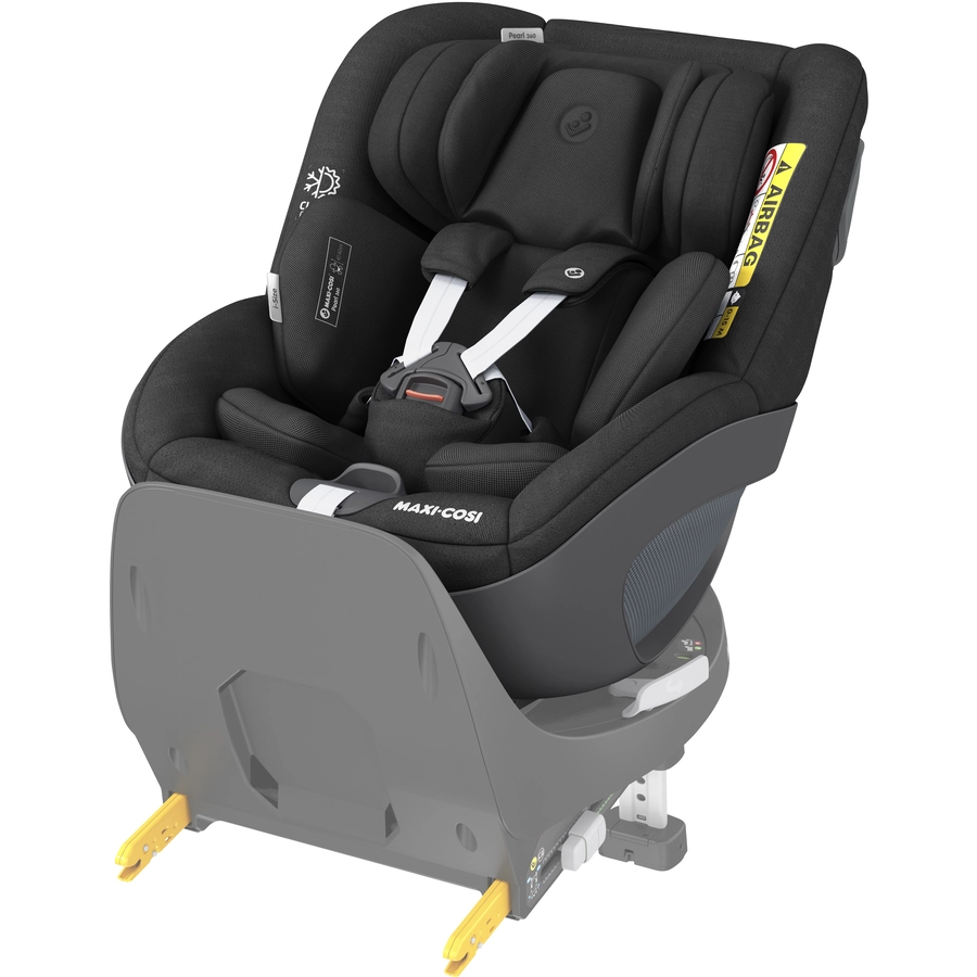 MAXI COSI Set Babyschale Coral 360 Essential Graphite plus Kindersitz Pearl 360 Authentic Black plus Basisstation FamilyFix 360