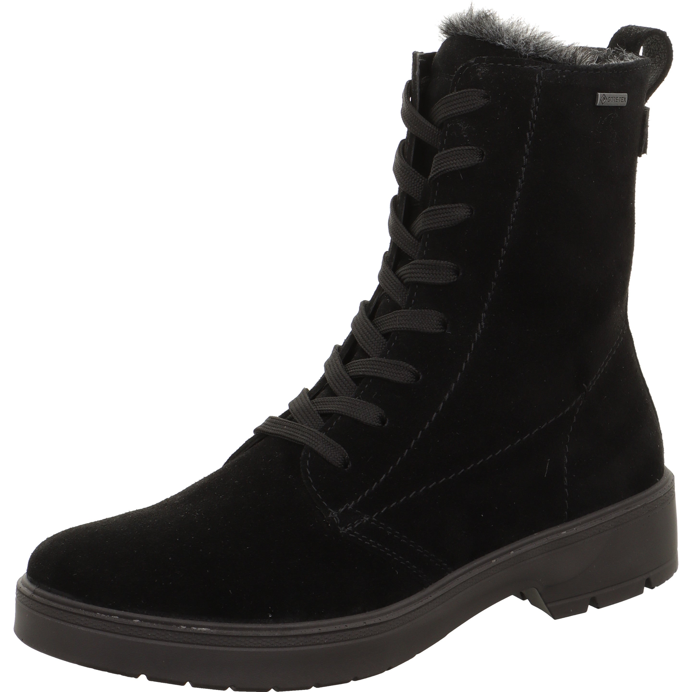 legero MYSTIC Damen  Schnürboots mit Reißverschluss - Farbe: Schwarz - Größe: 3.5
