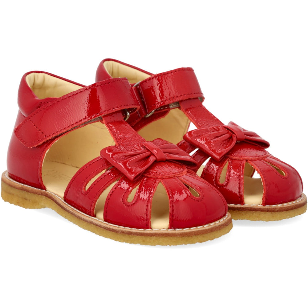 Køb Angulus Dark Red Begynder Sandal Med Sløjfe Og Velcro Lukning