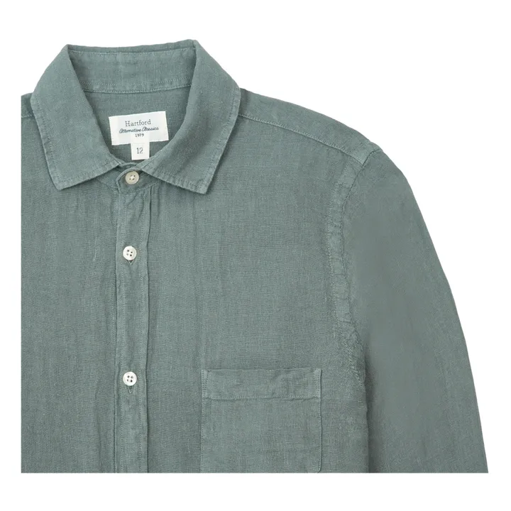 Hartford Chemise Lin  Paul Pat  | Vert foncé