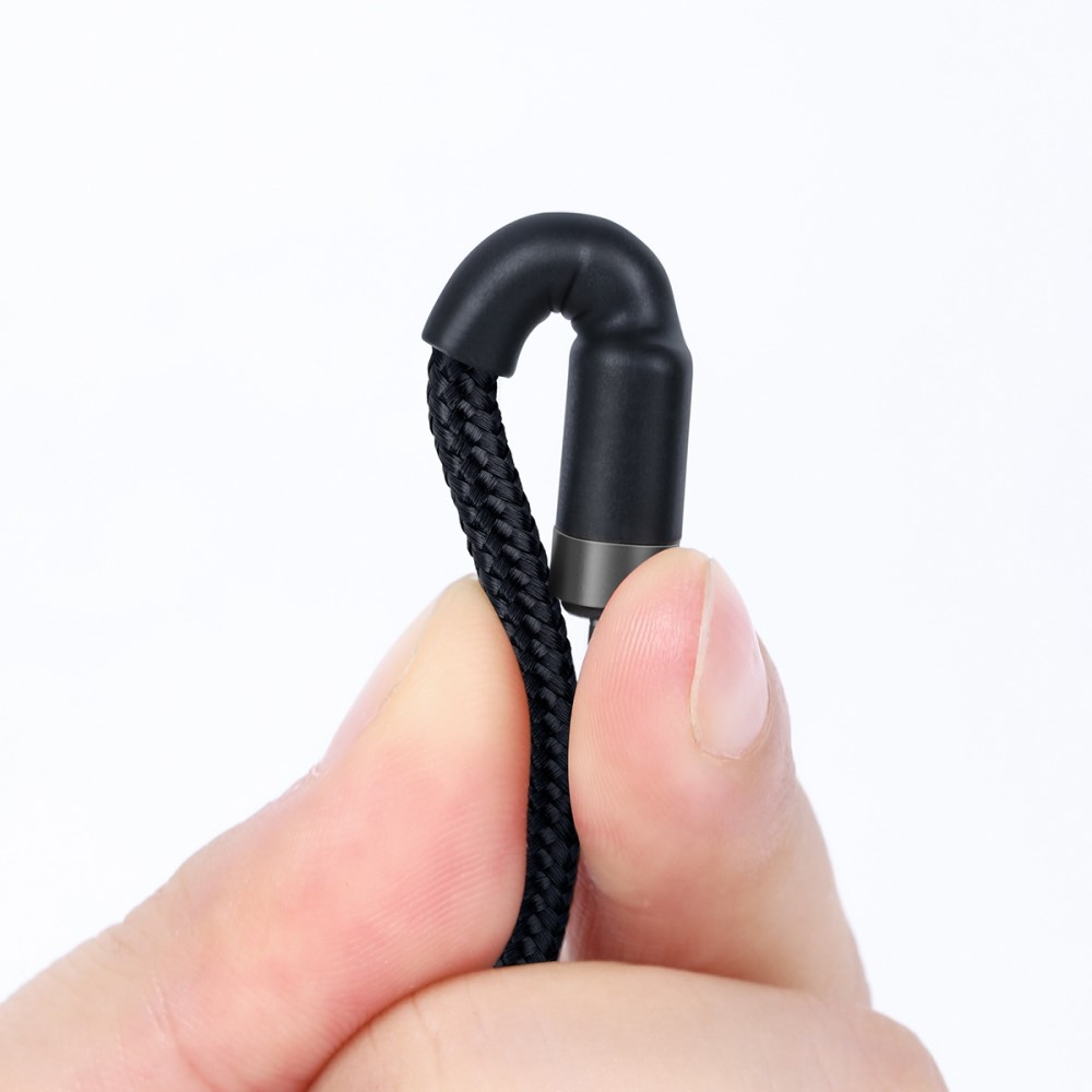 (2m) 60W USB C Nylon Ladekabel Fast Charge QC 3.0 Datenkabel - Schwarz