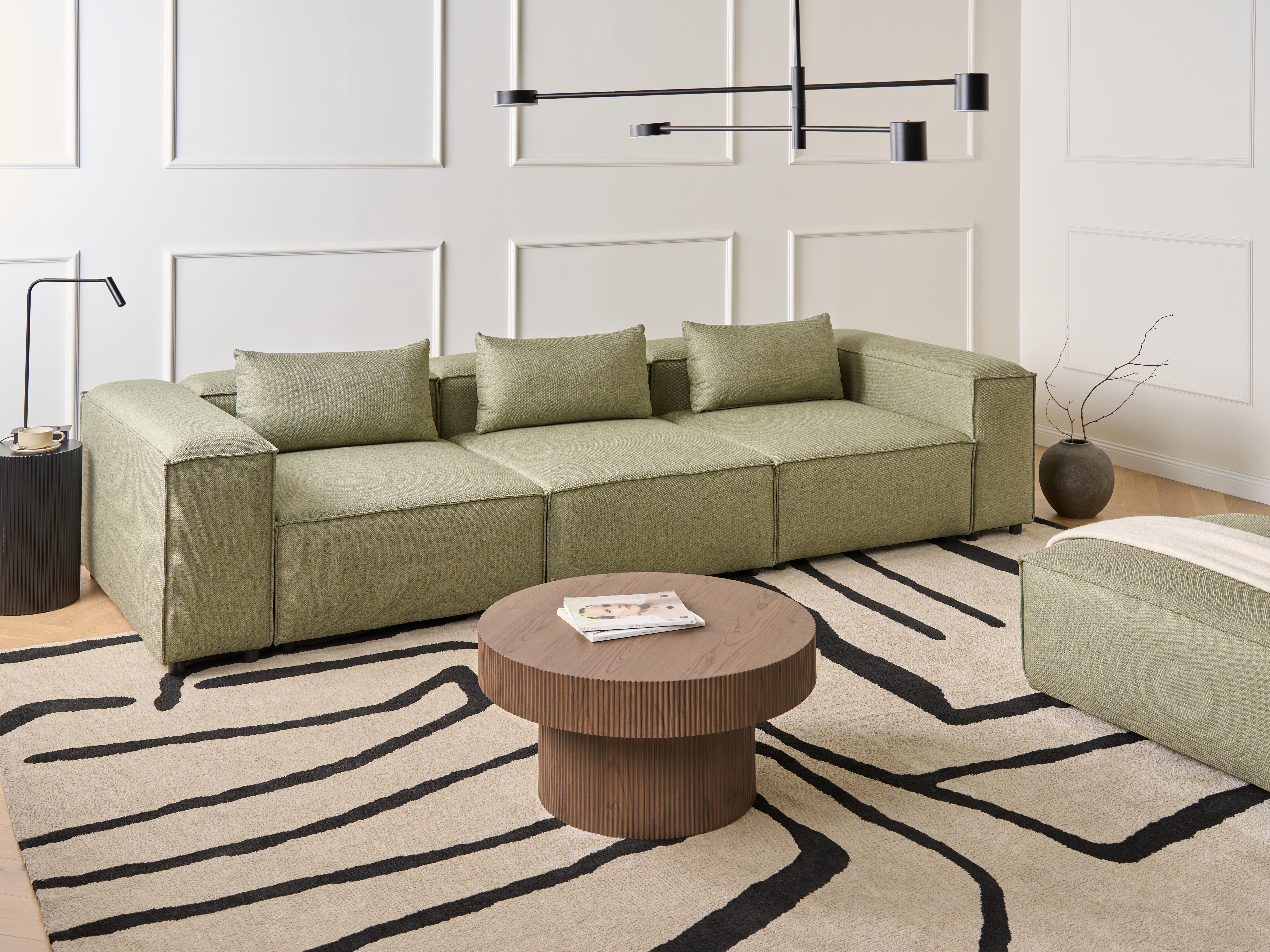 Modulaire bank 3-zits BRANDE Stof Lichtgroen