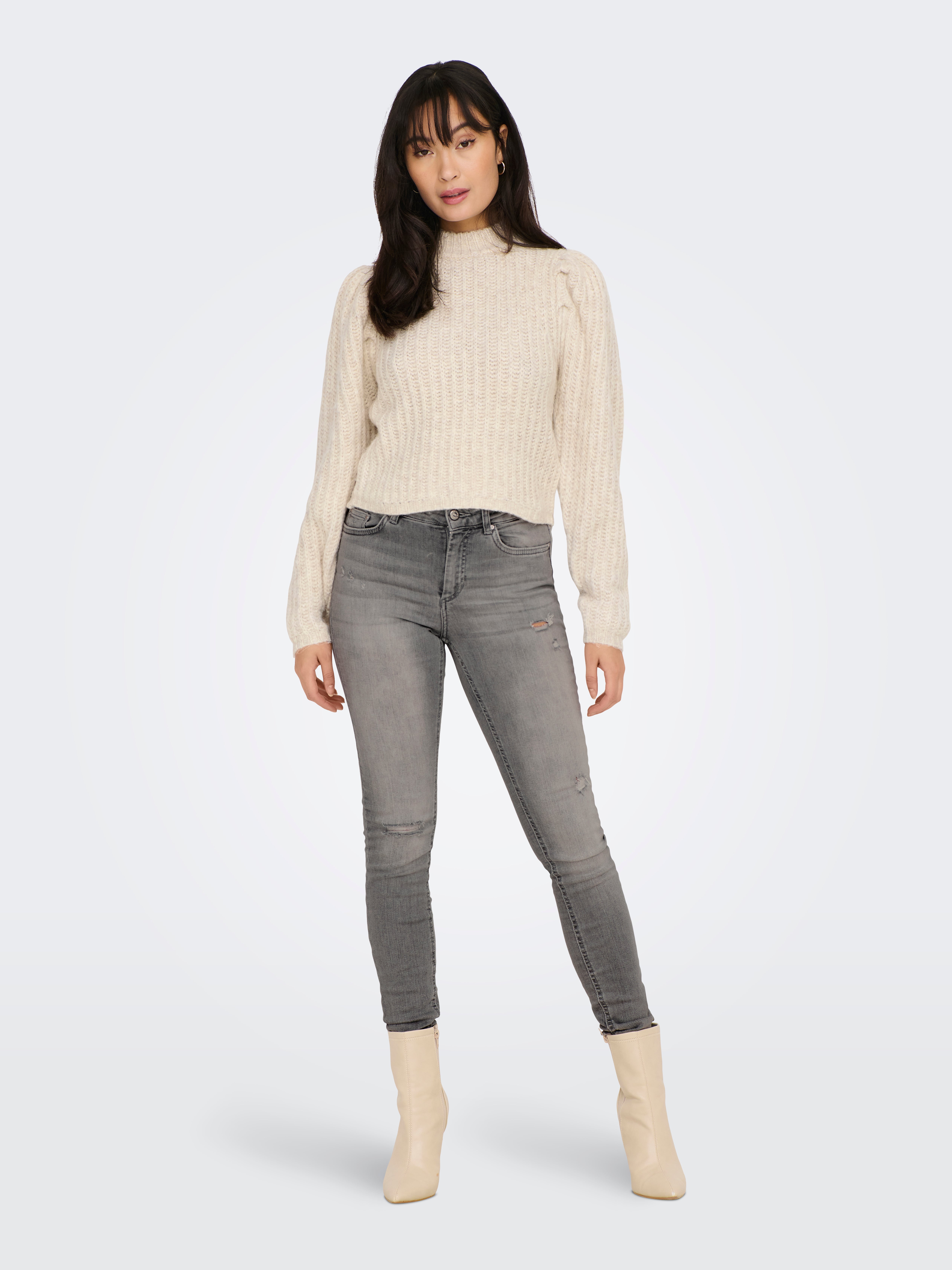 ONLBLUSH Mittlere Taille Skinny Fit Jeans Medium Grey Denim