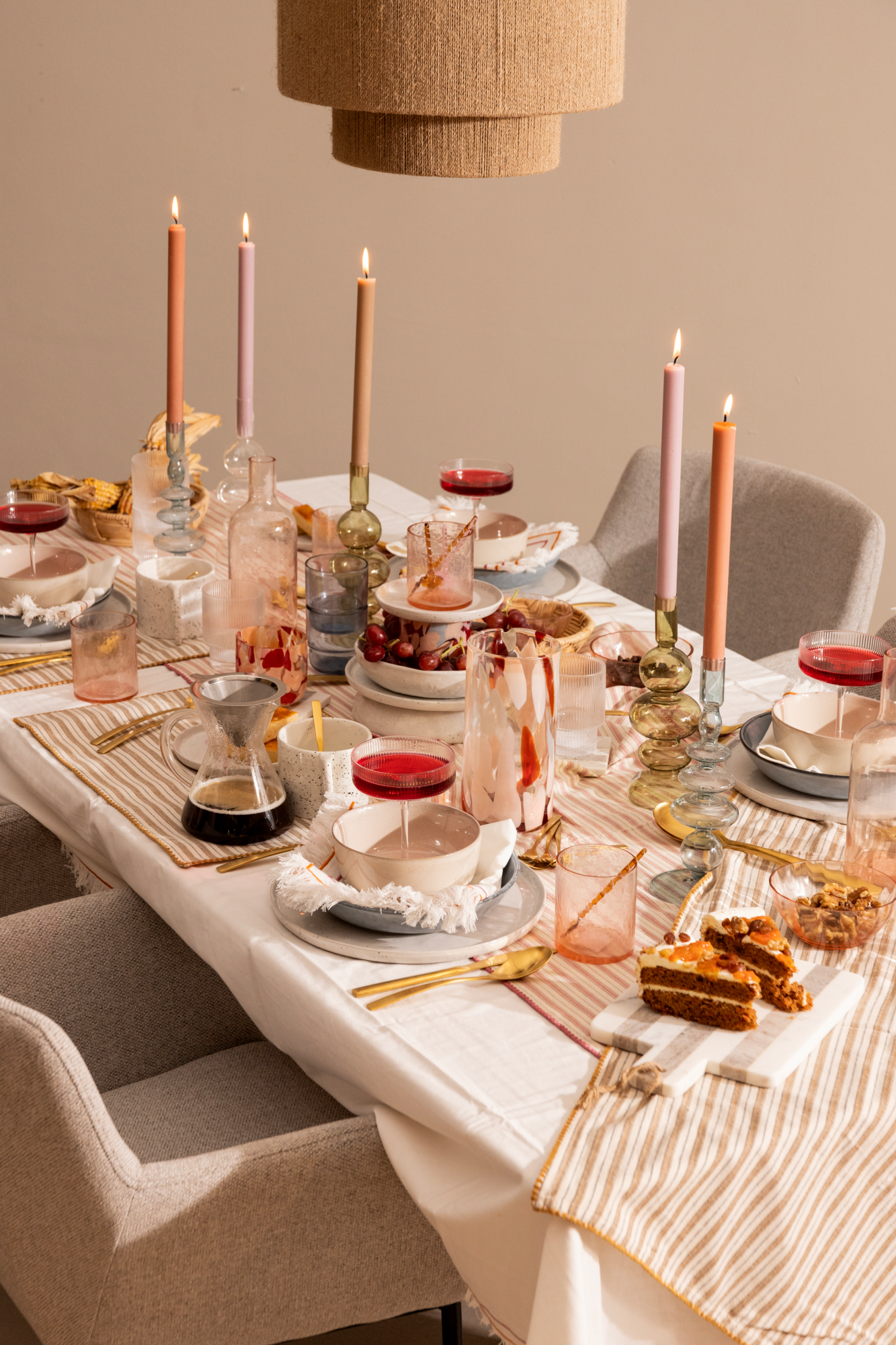 Dinerkaars mist - set van 8