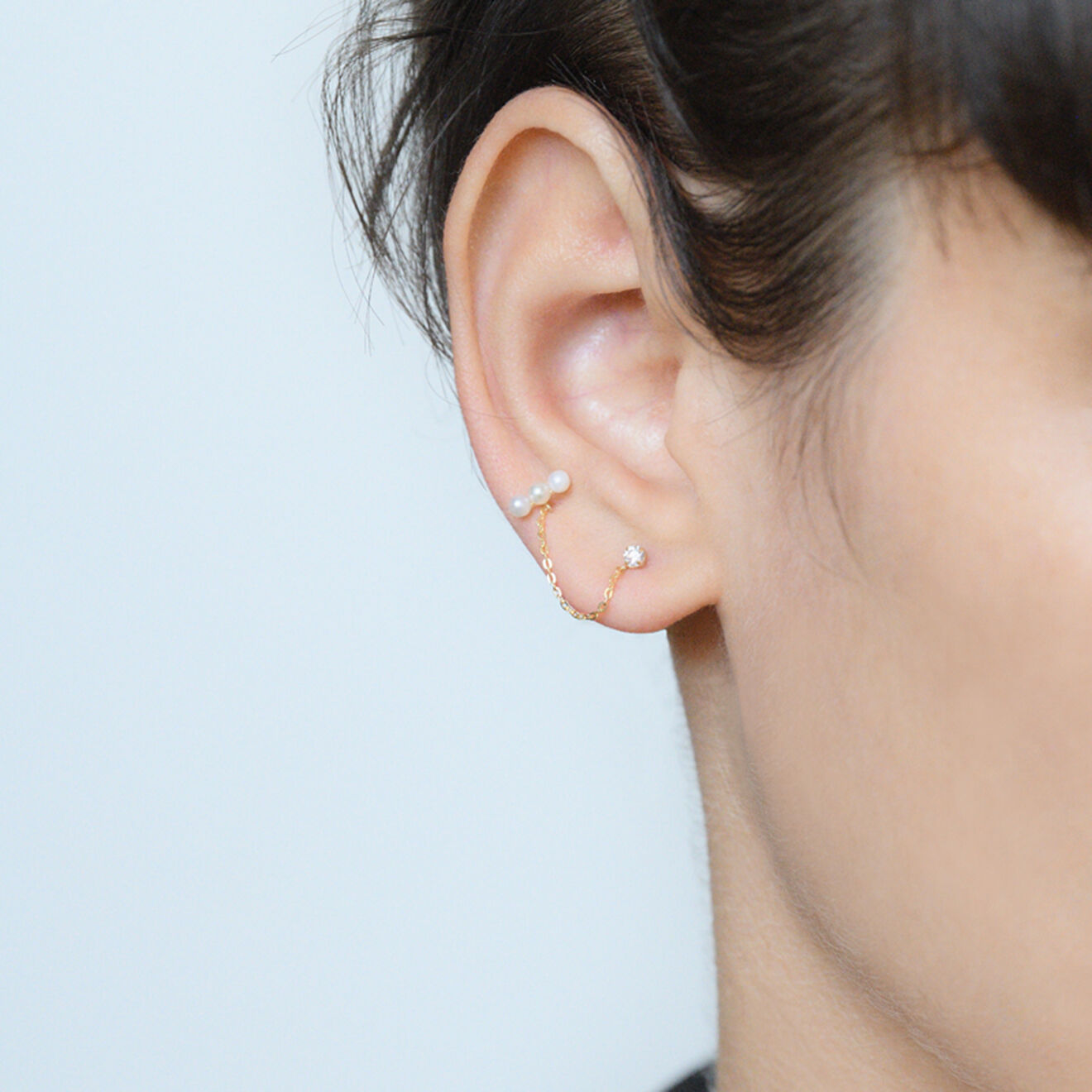 Instant d'Or Boucle d'oreille unitaire Perle montante or jaune