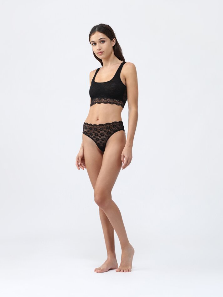 Conjunto com 2 calcinhas de renda - Pretas
