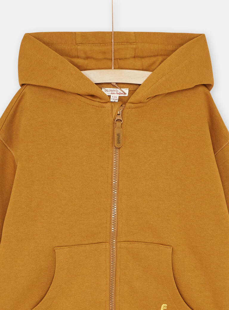 Haut de jogging caramel à capuche garçon