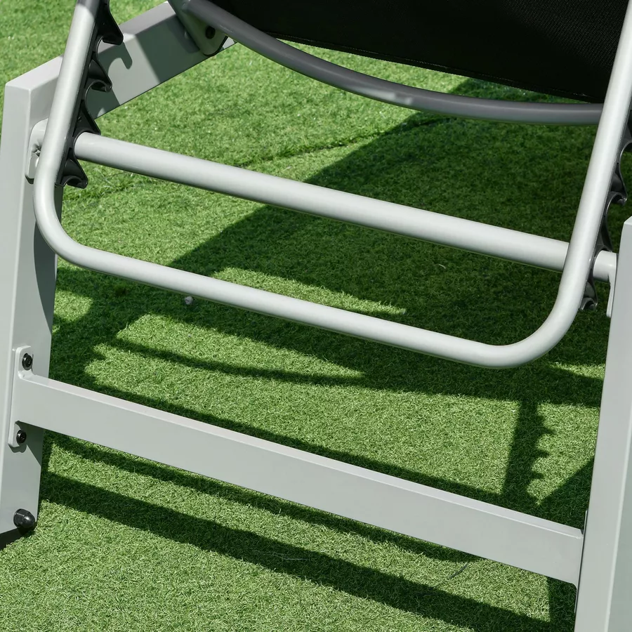 Outsunny Gartenliege mit verstellbarer Rückenlehne schwarz