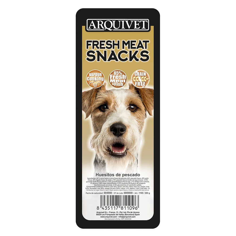Petiscos frescos de carne para cães 