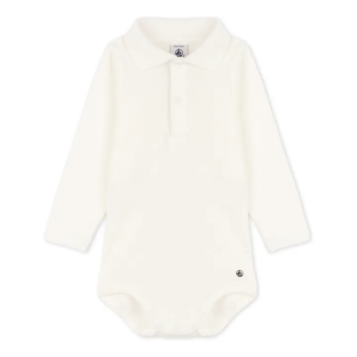 Petit Bateau Body Col Polo Coton Bio Ceddy | Blanc