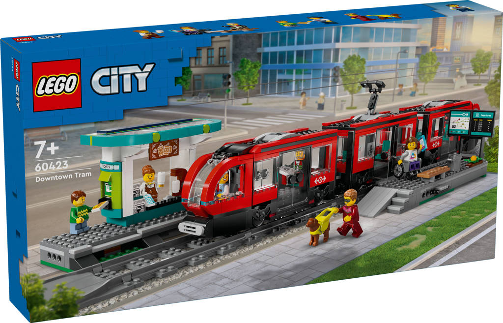 Stadstram en station Rollenspel Bouwpakket voor Kinderen met Speelgoed Tram 60423 City Trains