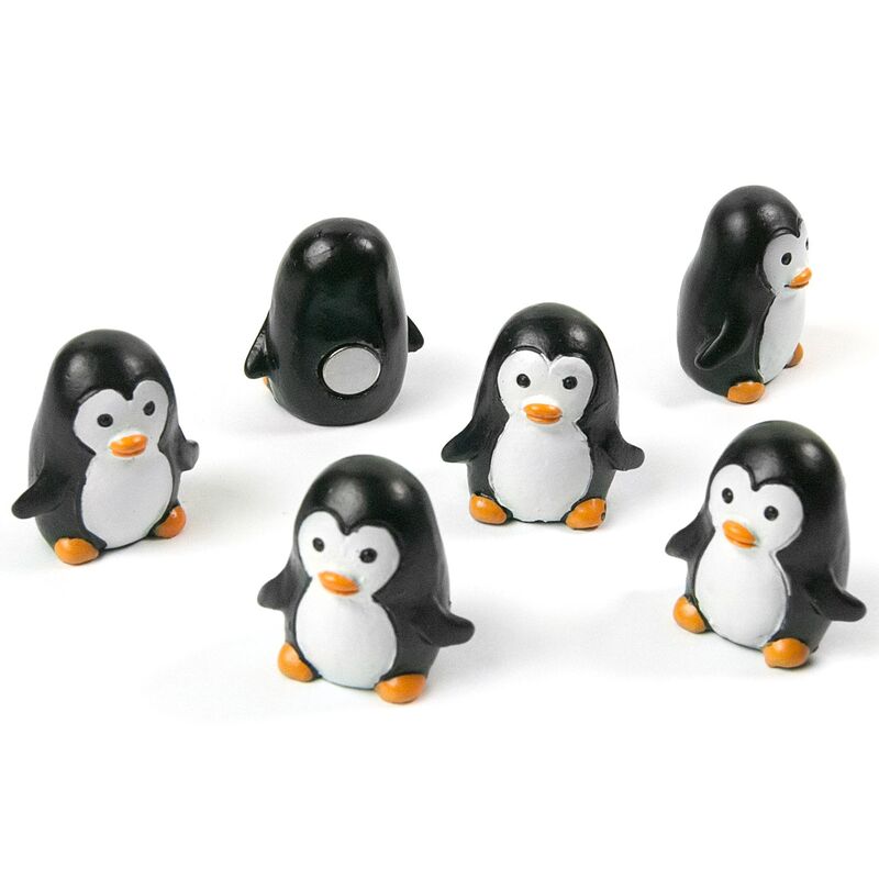 Trendform Magnete Pingu, 21 x 20 mm, schwarz/weiss, 6 Stück