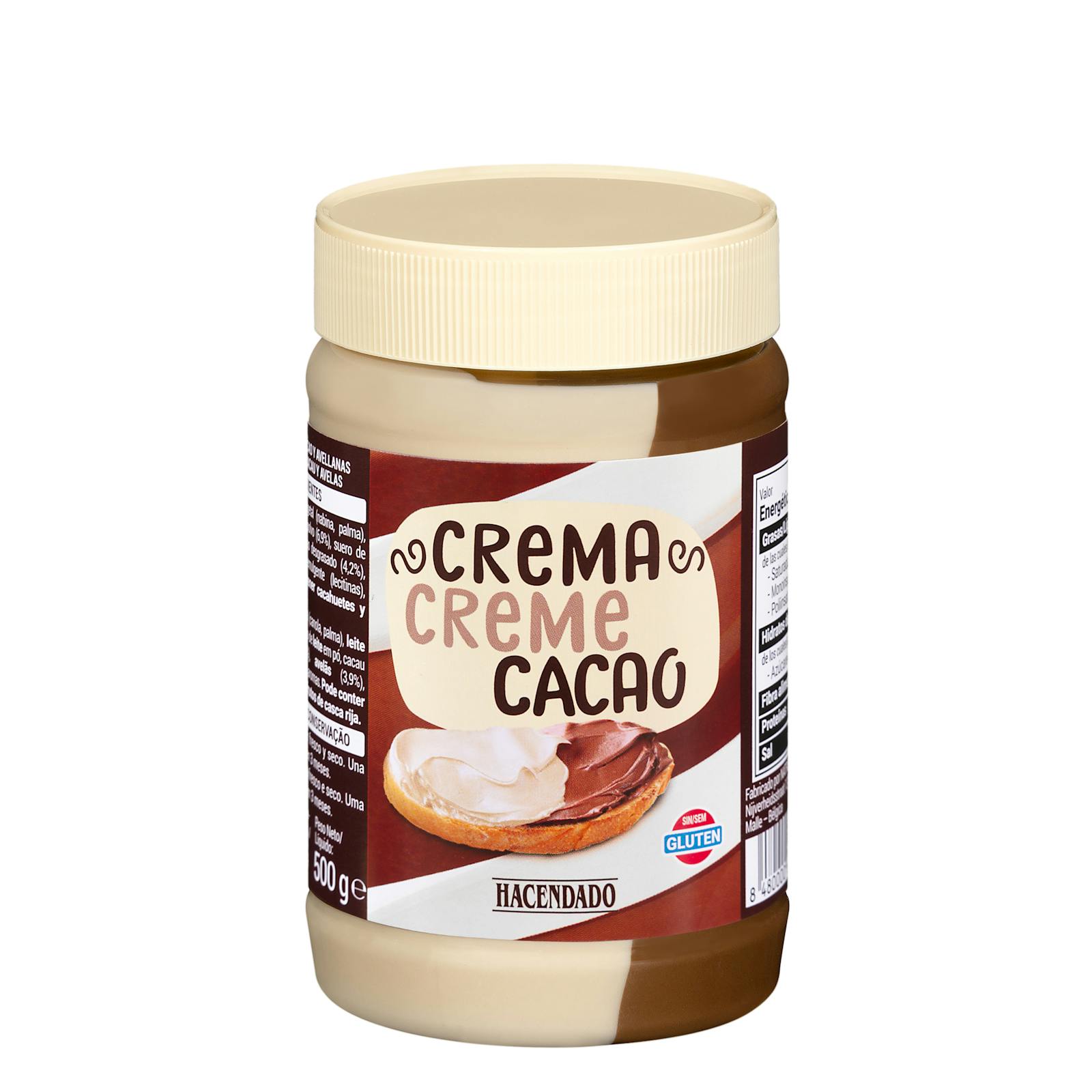 Crème de cacao et de noisettes aux 2 saveurs Hacendado