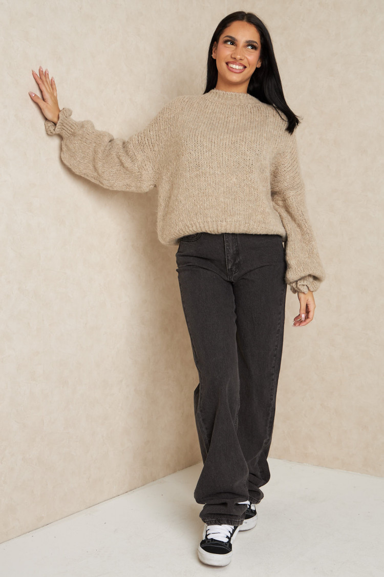 Pull en laine gris